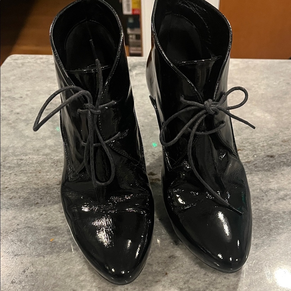 Merlin Black Patent Leather Ankle Boots - Picture 4 of 8
